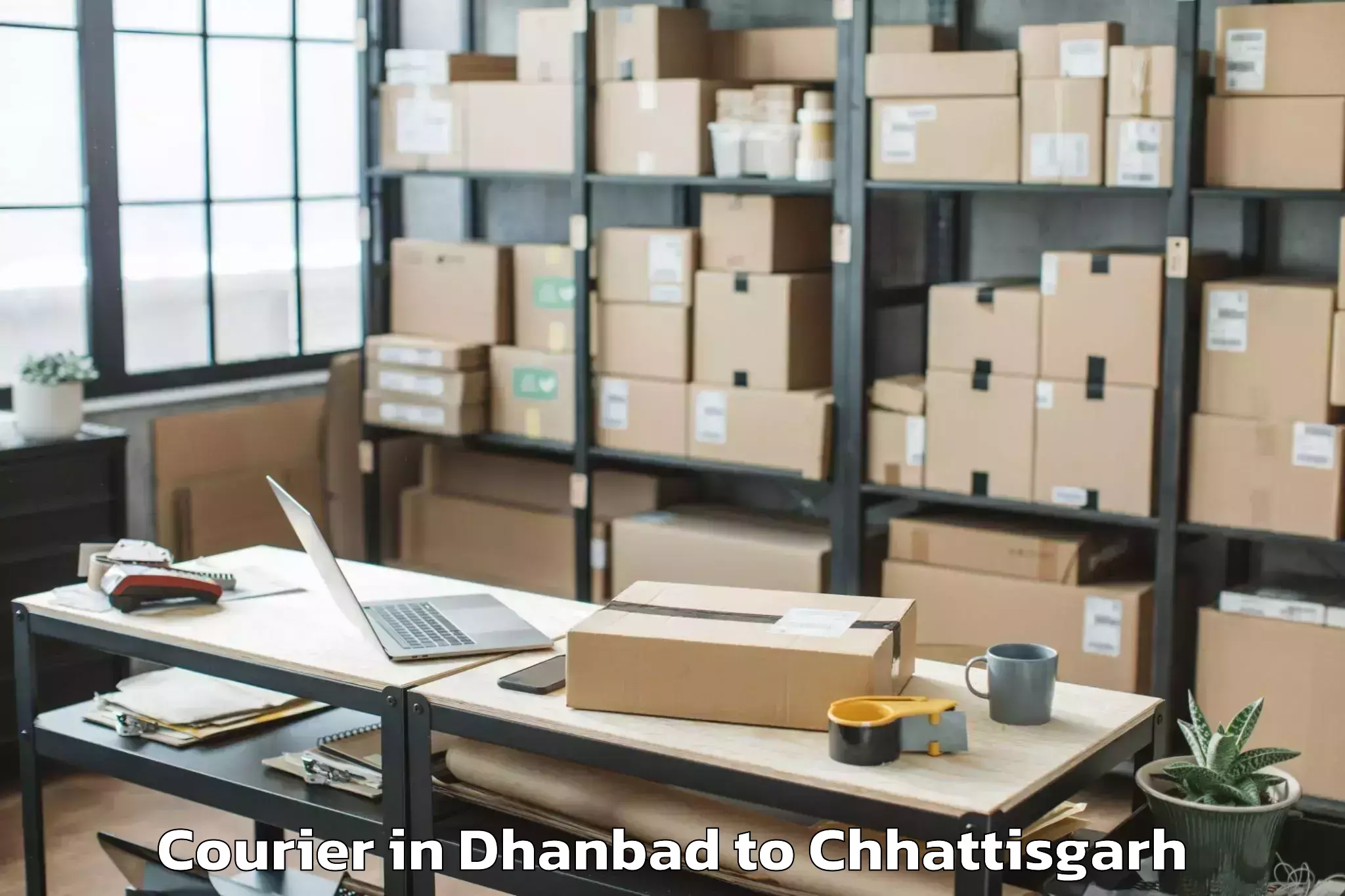 Easy Dhanbad to Chirimiri Courier Booking